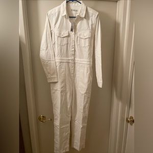 outerknown white corduroy lou jumpsuit xs, s, m